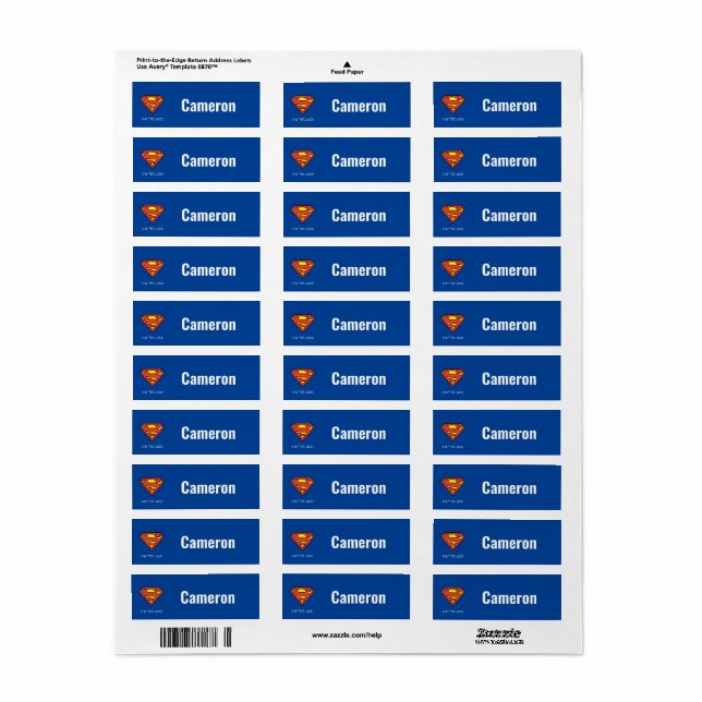 Etiqueta Superman S-Shield | Logotipo Superman (Folha completa)