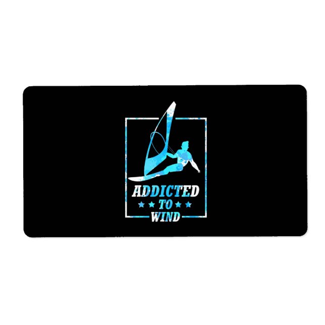 Etiqueta Surfer Viciado em Vento (Frente)