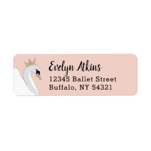 Etiqueta Swan Princess Return Address