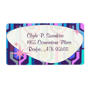 Etiqueta Swanky Pattern Fun Retro Luxe Art Design