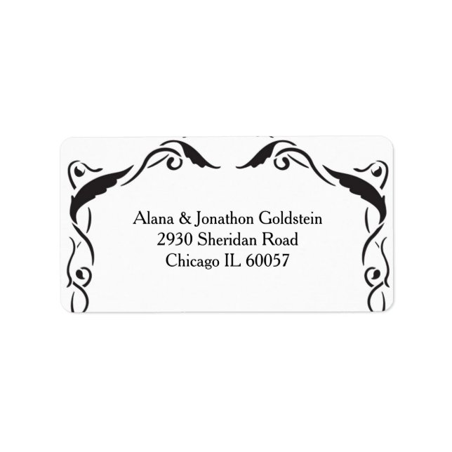 Etiqueta Swirl Arch simples elegante (Frente)