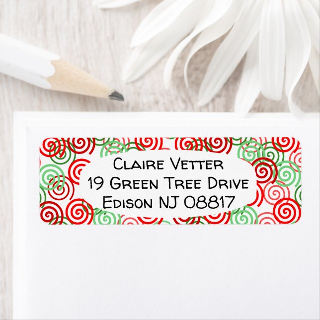 Etiqueta Swirls de Natal (Insitu)