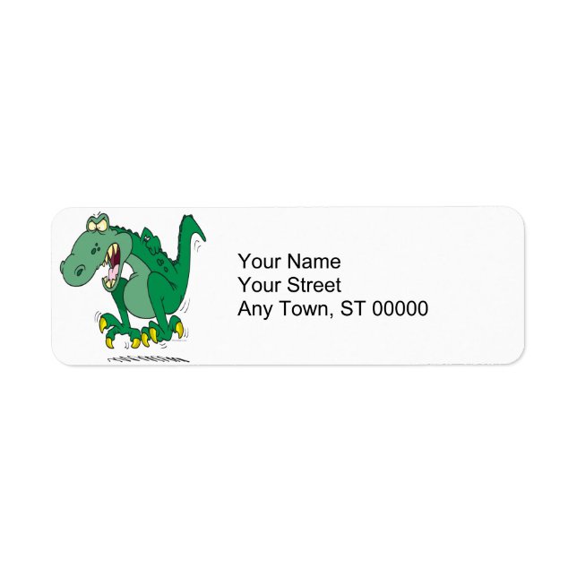 Etiqueta t-rex dino tantrum furioso (Frente)