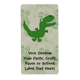 Etiqueta T-Rex Tyrannosaurus Rex Dinossaur Cartoon Crianças
