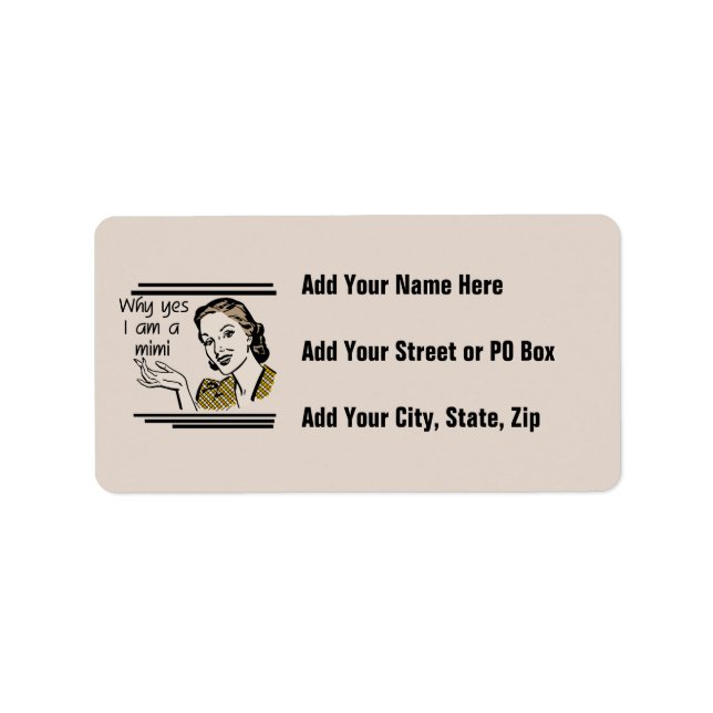 Etiqueta T-shirt Mimi retros e presentes (Frente)