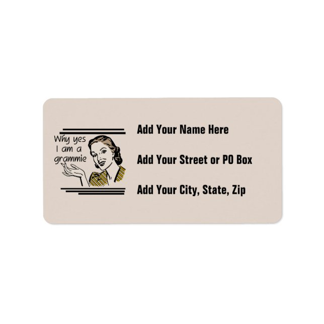 Etiqueta T-shirt retros e presentes de Grammie (Frente)