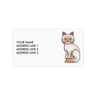 Etiqueta Tabby do Ponto Vermelho Birman / Ragdoll & Texto P