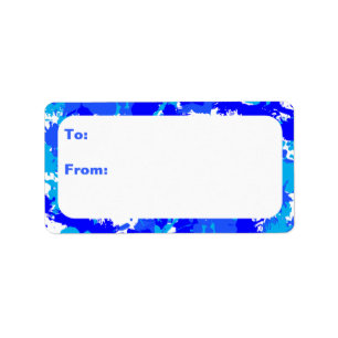 Etiqueta Tabuleiro de Pintura Azul