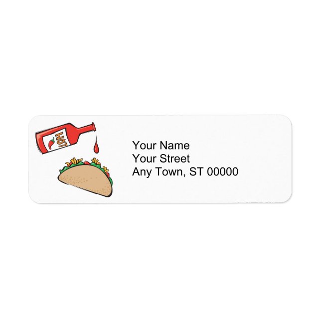 Etiqueta taco com molho picante (Frente)