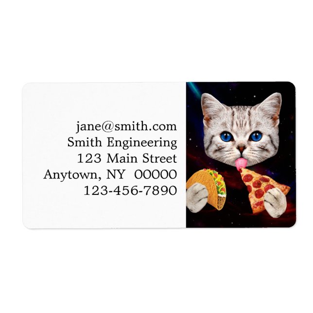 Etiqueta Taco, gato e pizza (Frente)