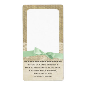Etiqueta Tag do livro do bebê do arco do laço e do verde