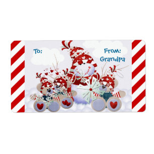 Etiqueta Tag do Natal do urso de ursinho do boneco de neve