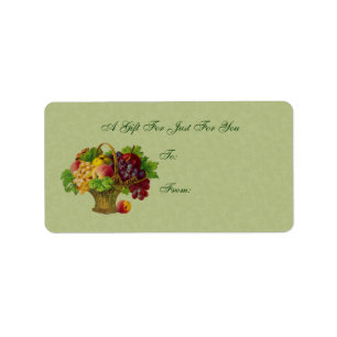 Etiqueta Tag do presente da cesta de fruta da arte do
