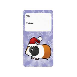 Etiqueta Tag do presente da cobaia do Natal (cabelo liso)