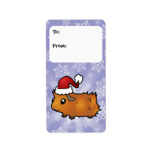 Etiqueta Tag do presente da cobaia do Natal (desalinhado)