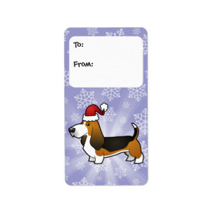 Etiqueta Tag do presente de Basset Hound do Natal