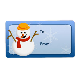 Etiqueta Tag do presente do boneco de neve