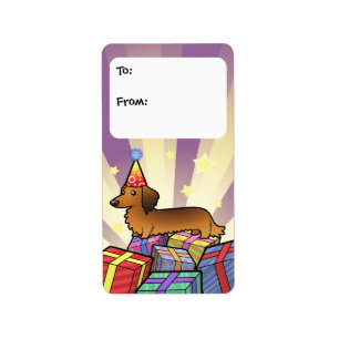 Etiqueta Tag do presente do Dachshund do aniversário