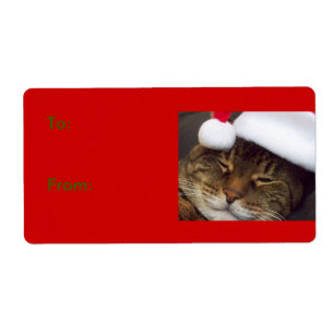 Etiqueta Tag do presente do gato do Natal