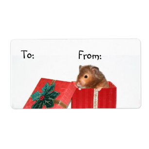 Etiqueta Tag do presente do Natal do hamster