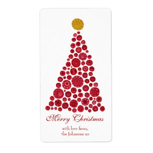 Etiqueta Tag do presente do presente da árvore do vermelho