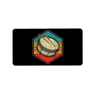 Etiqueta Tambor de Snare da Vintage Retroativa - Linha de t