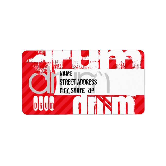 Etiqueta Tambor; Escarlate Red Stripes (Frente)