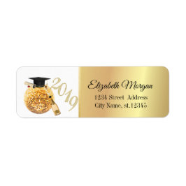 Etiqueta Tampa de graduação em ouro moderno, bola de discot