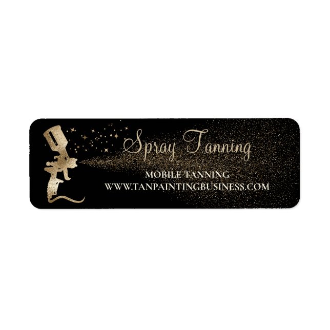 Etiqueta Tanning Spray Airbrush Dourado (Frente)