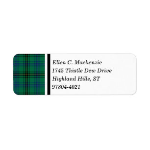 Etiqueta Tartan escocês verde-claro do clã de Henderson