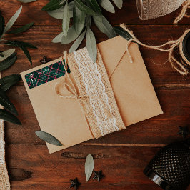 Etiqueta Tartan verde e rosa | Natal do Monograma Personali