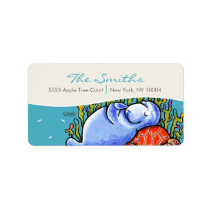 Etiqueta Tartaruga do Mar de Manatee Peixes Azul do Mar