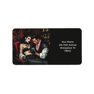 Etiqueta Tatuagem de Homem de Garota Fantasy