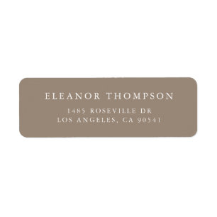 Etiqueta Taupe de Tipografia Serif Minimalista Personalizad