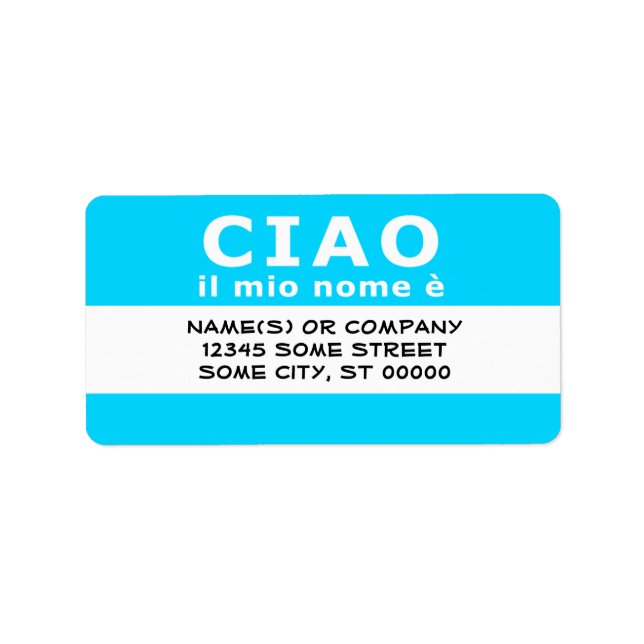 Etiqueta TCHAU o meu nome é (blue) (Frente)