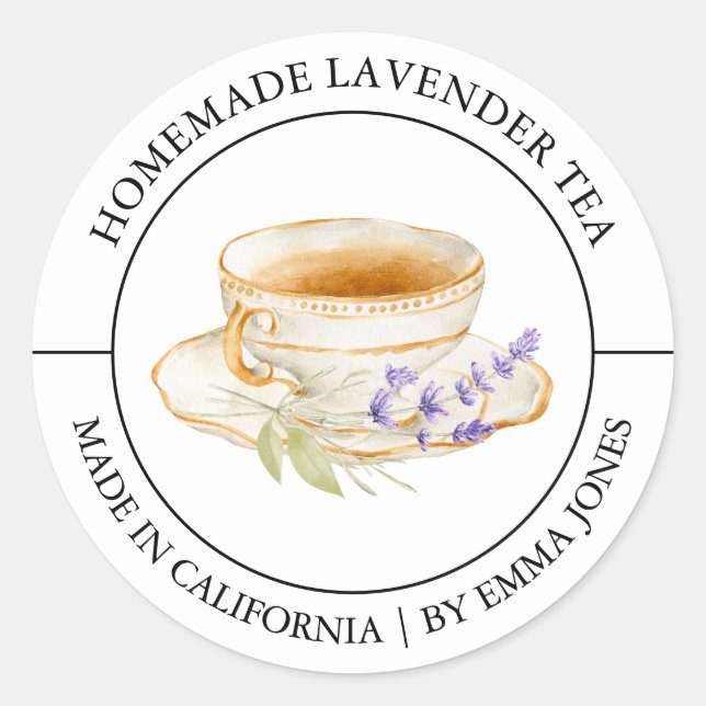 Etiqueta Tea Modern lavanda (Frente)