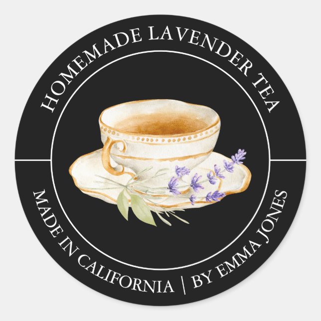 Etiqueta Tea Modern lavanda (Frente)