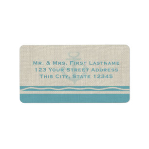 Etiqueta Teal Anchor e Burlap