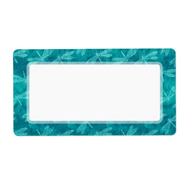 Etiqueta Teal Green Dragonfly Dance Nature Lover (Frente)