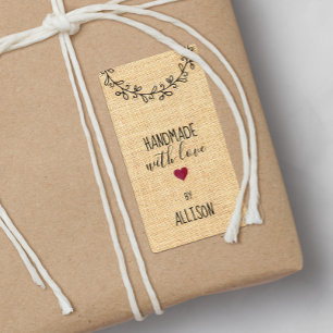 Etiqueta Tecido Faux Personalizado - Olhar Coração de Amor