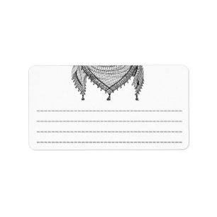 Etiqueta Tecido Tradicional do Keffiyeh Scarf Palestino