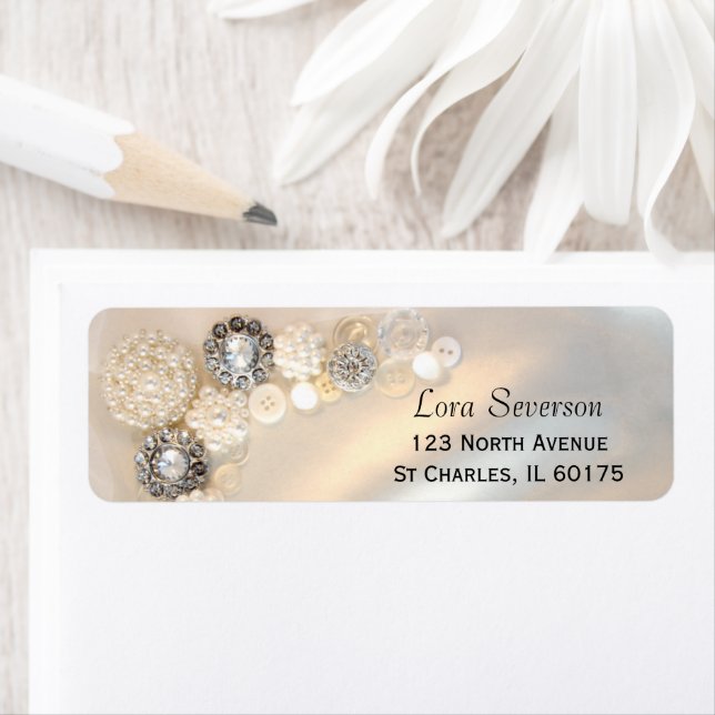 Etiqueta Teclas de Diamante das Pérolas Brancas Falsas Ende (Insitu)