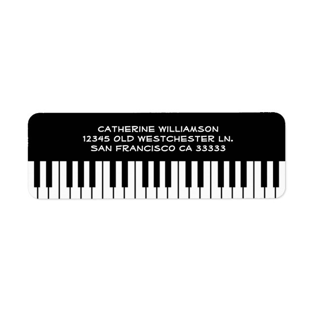 Etiqueta Teclas de teclado do Piano de Música Nome Personal (Frente)