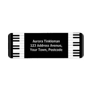 Etiqueta Teclas Piano preto e branco