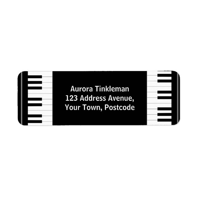 Etiqueta Teclas Piano preto e branco (Frente)