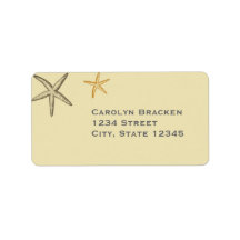 Tema Beige Beach Rótulo de Endereço de Devolução S