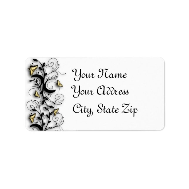 Etiqueta Tema da borboleta (Frente)