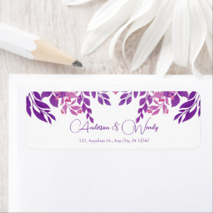 Etiqueta Tema de Casamento de Folhas Roxas