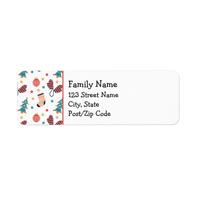 Etiqueta Tema de Natal Personalizado Fofo (Frente)