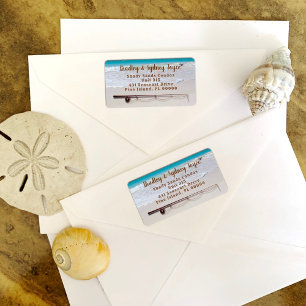 Etiqueta Tema de Pesca Costeira do Mar Grande Rótulo de End